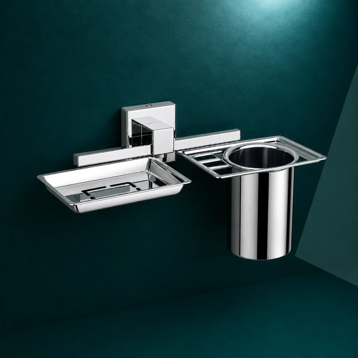 SS Soap Dish + Tumbler Holder SS-1286