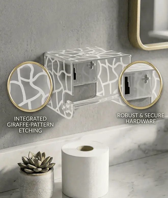 Installed toilet paper holder