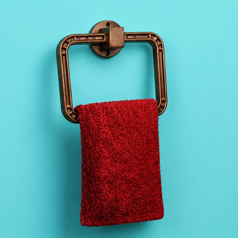 Bathroom Accessories wooden Towel Ring Rectangular
    